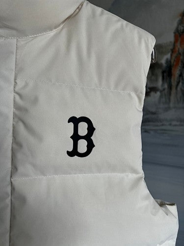 MLB Boston Red Sox White Stand-Collar Puffer Vest
