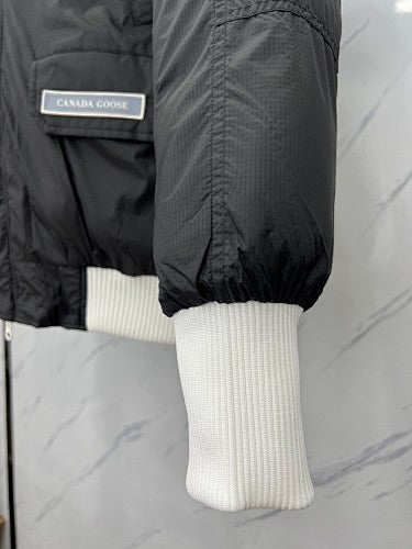 Canada Goose Hooded Bomber Jacket with Contrast Ribbed Trim