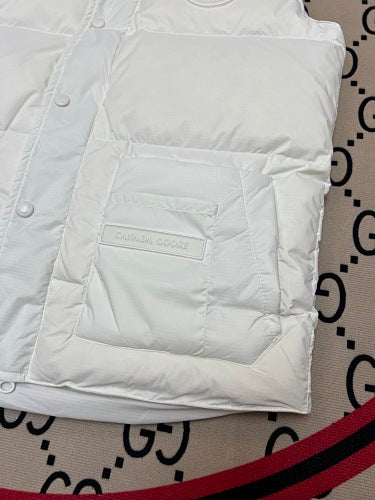Canada Goose White Stand-Collar Quilted Puffer Vest