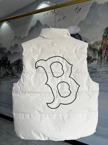 MLB Boston Red Sox White Stand-Collar Puffer Vest