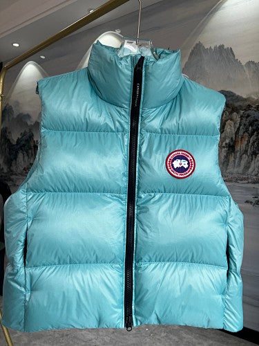 Canada Goose Turquoise Glossy Stand-Collar Puffer Vest