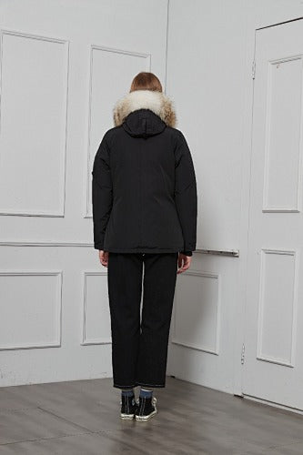 Canada Goose Button-Front Hooded Parka with Textured Trim