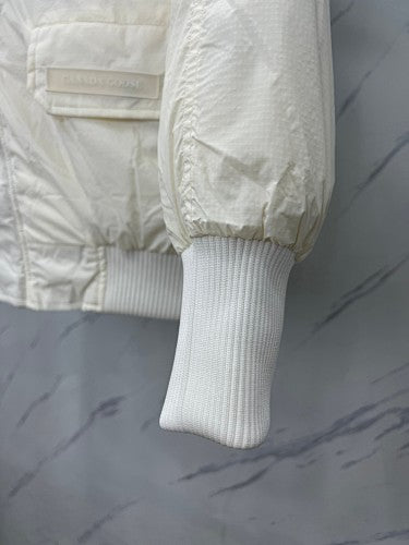 Canada Goose Hooded Bomber Jacket with Contrast Ribbed Trim