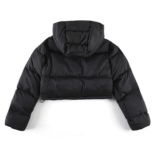 lululemon Black Cropped Hooded Puffer Jacket