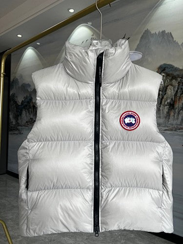 Canada Goose White Glossy Stand-Collar Puffer Vest