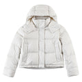 Lululemon Ivory White Tonal-Logo Hooded Puffer Jacket