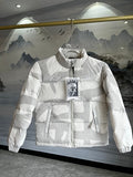 The North Face Youth Light Gray Abstract Print Puffer Jacket
