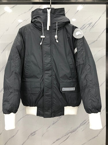 Canada Goose Hooded Bomber Jacket with Contrast Ribbed Trim