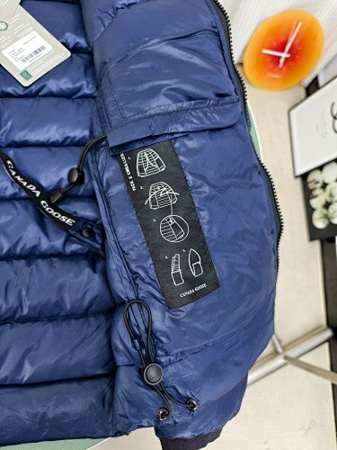 Canada Goose Navy Blue Stand-Collar Quilted Puffer Jacket