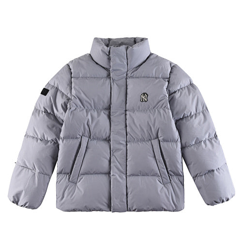MLB New York Yankees Grey Stand-Collar Puffer Jacket