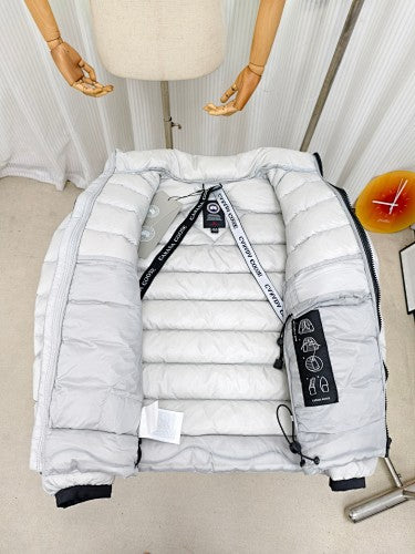 Canada Goose White Stand-Collar Quilted Puffer Jacket