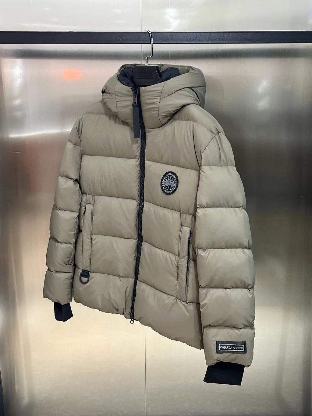 Canada Goose Khaki Hooded Quilted Puffer Jacket