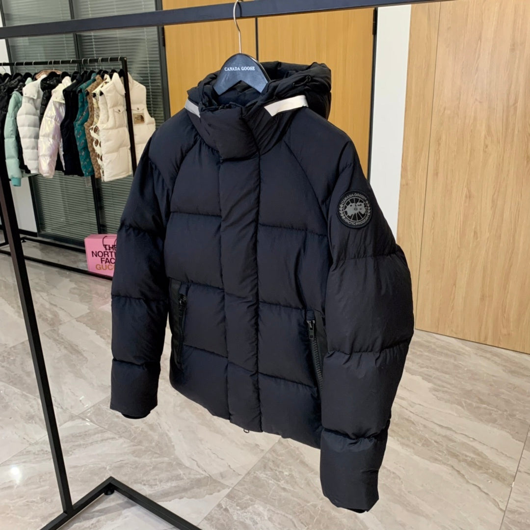 Canada Goose Black Hooded Quilted Puffer Jacket