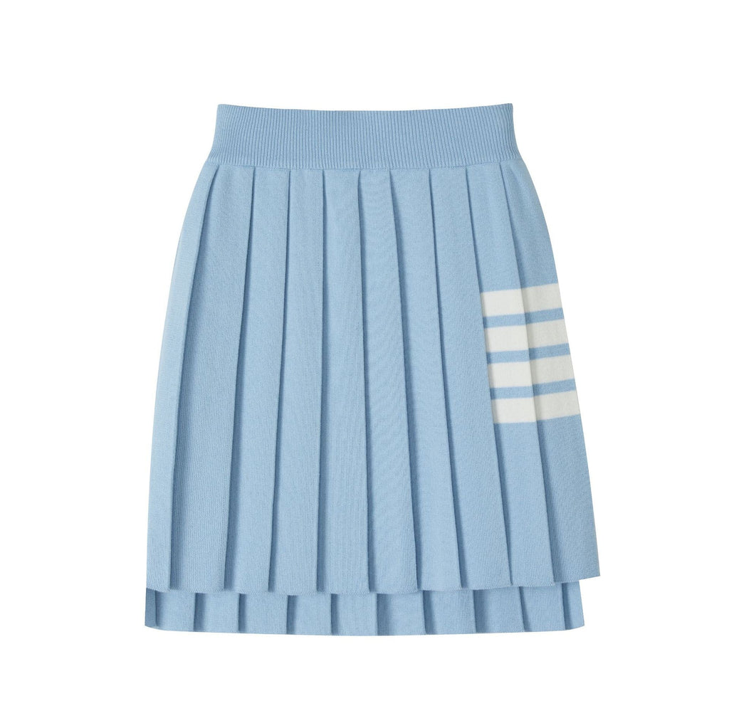 Women's 4-Bar Knitted Pleated Midi Skirt | Thom Browne