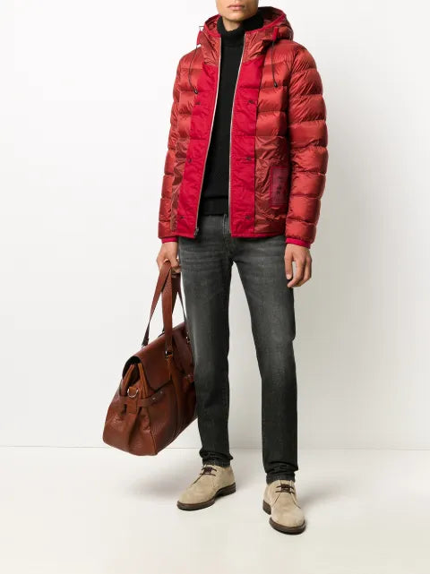 Ten C hooded contrast-panel puffer jacket