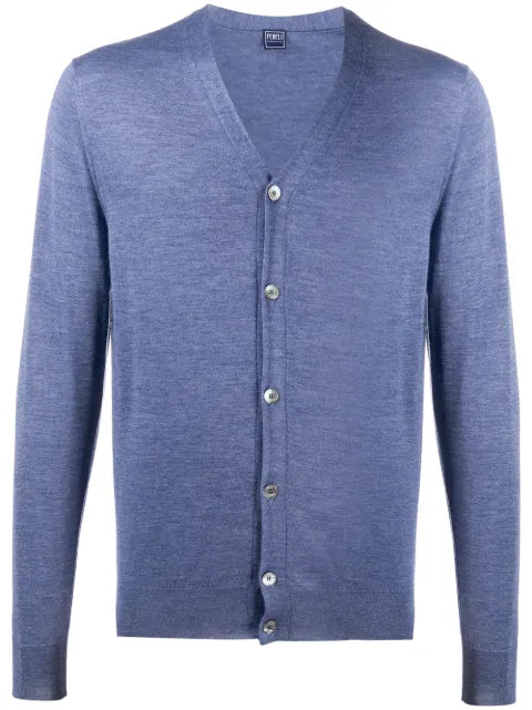 Fedeli V-neck ribbed knit cardigan