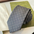 Gucci Style Men's Tonal GG Logo Silk Tie