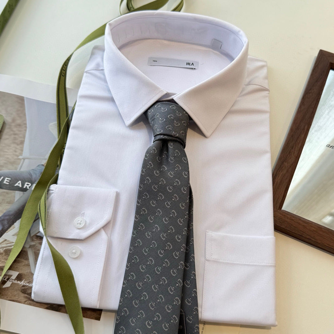 Gucci Style Men's Tonal GG Logo Silk Tie