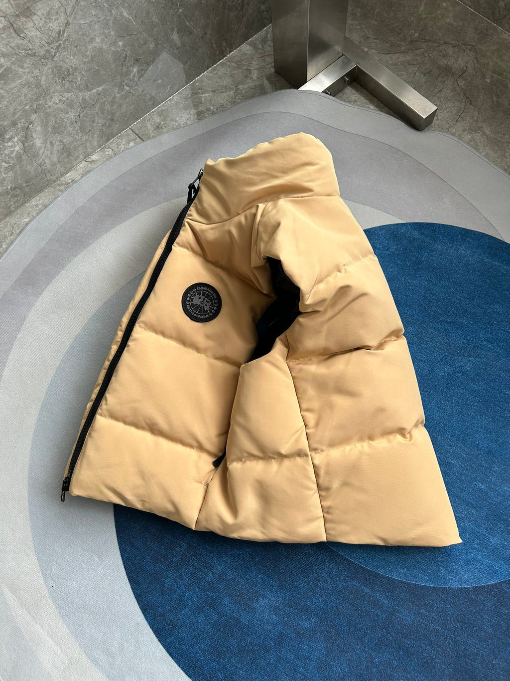 Canada Goose Sand Beige Black-Patch Puffer Vest