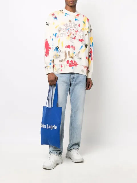 Palm Angels painted college sweatshirt