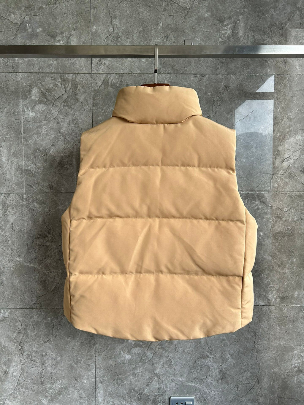 Canada Goose Sand Beige Black-Patch Puffer Vest