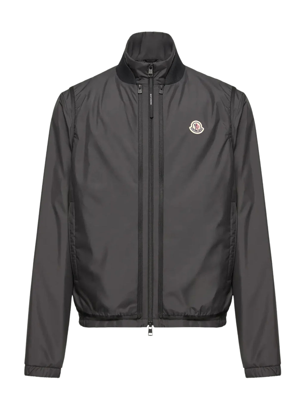 Moncler Charcoal Grey Zip-Up Jacket with Stand Collar