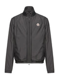 Moncler Charcoal Grey Zip-Up Jacket with Stand Collar