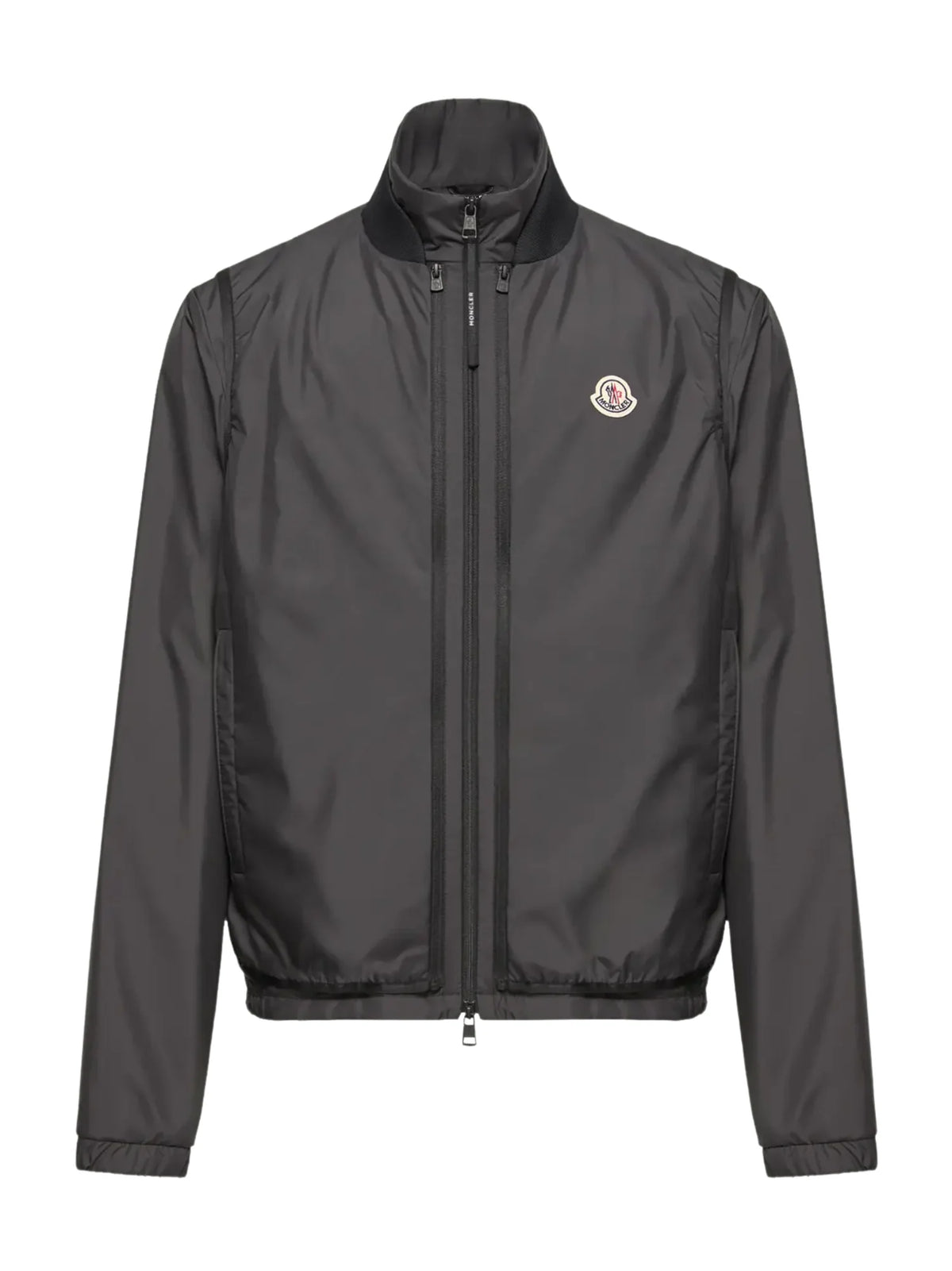 Moncler Charcoal Grey Zip-Up Jacket with Stand Collar