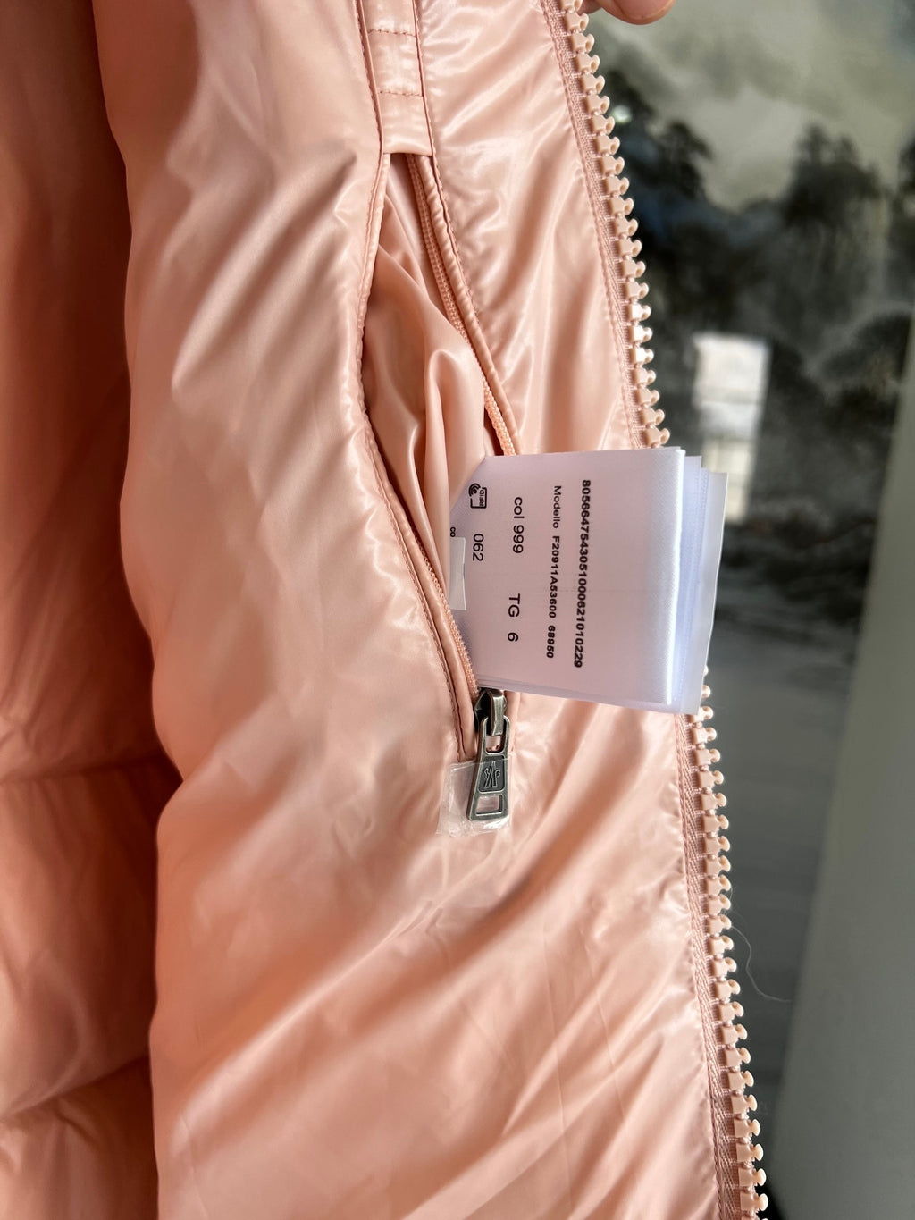 Moncler Blush Pink Glossy Hooded Puffer Jacket