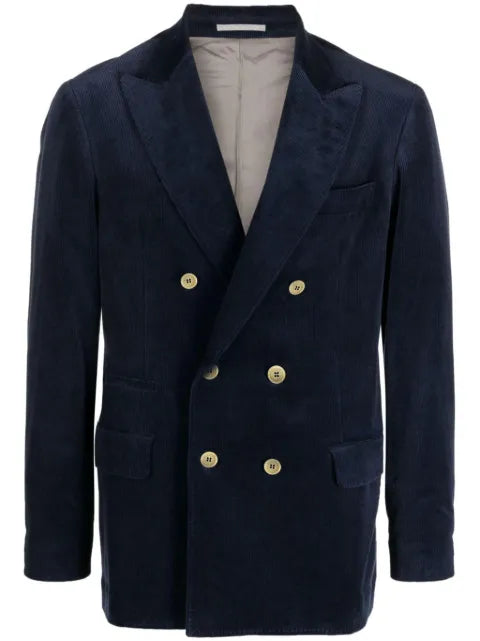 Brunello Cucinelli double-breasted velvet blazer
