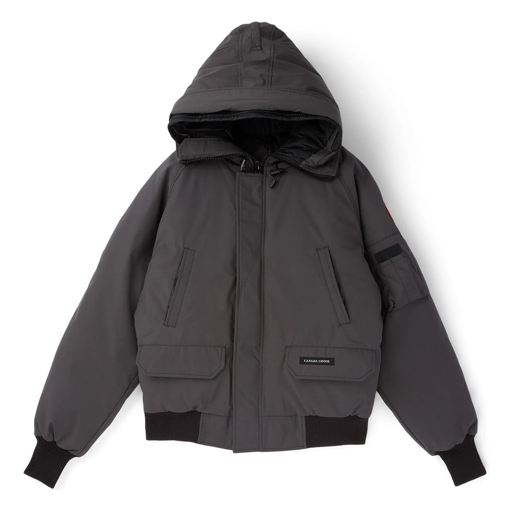 Canada Goose Charcoal Grey Hooded Bomber Jacket with Utility Pockets