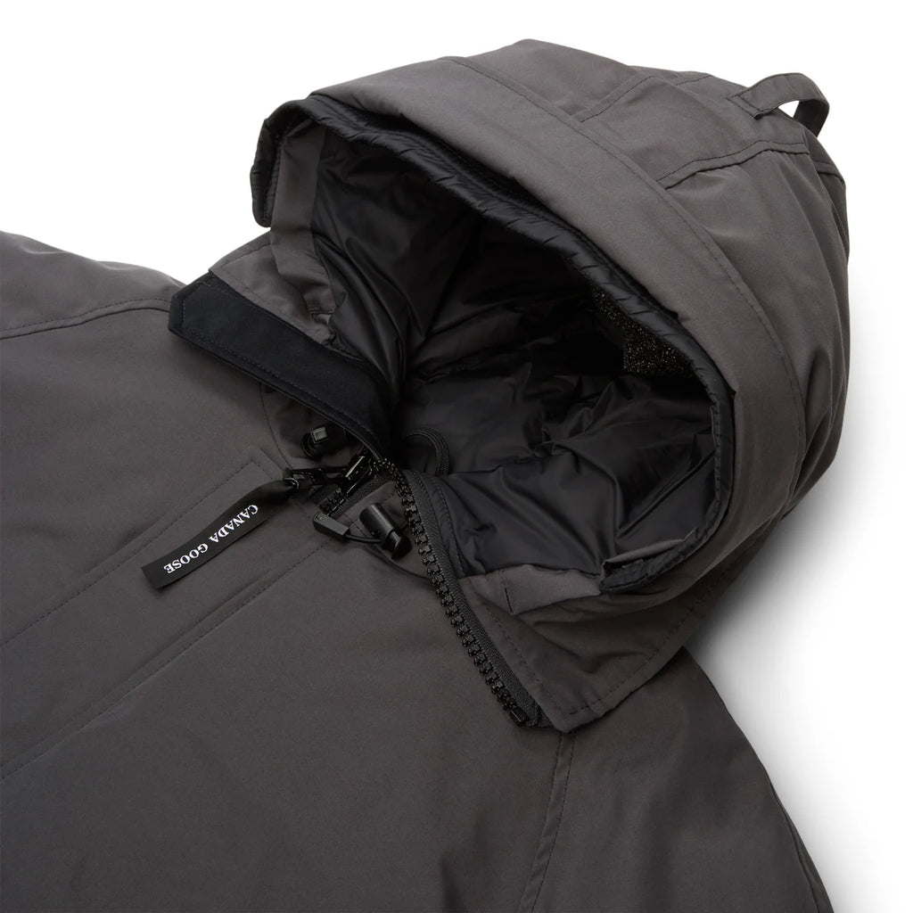 Canada Goose Charcoal Grey Hooded Bomber Jacket with Utility Pockets
