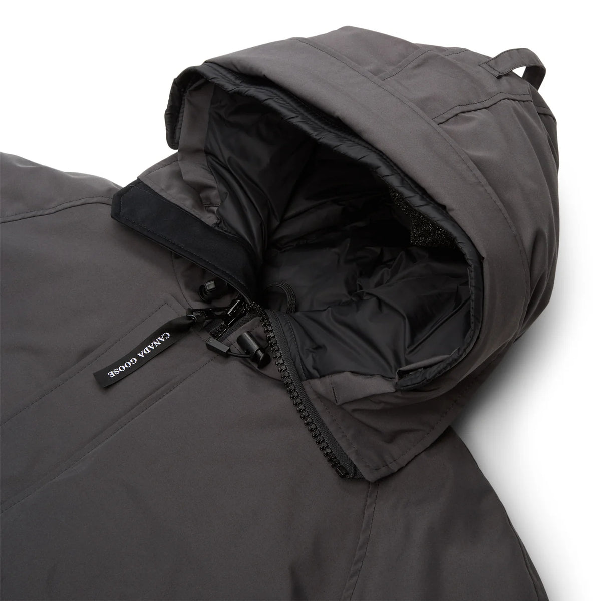 Canada Goose Charcoal Grey Hooded Bomber Jacket with Utility Pockets