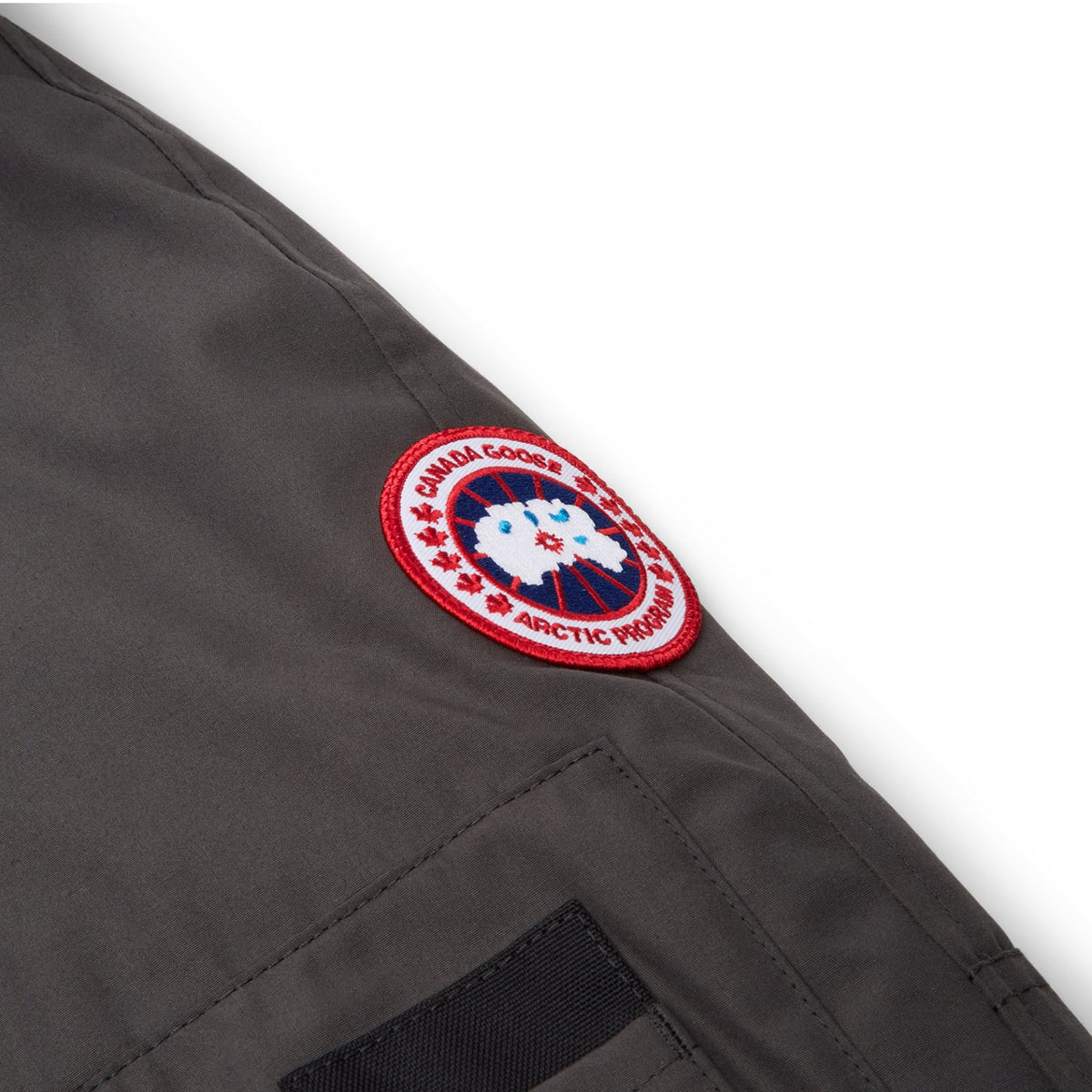 Canada Goose Charcoal Grey Hooded Bomber Jacket with Utility Pockets