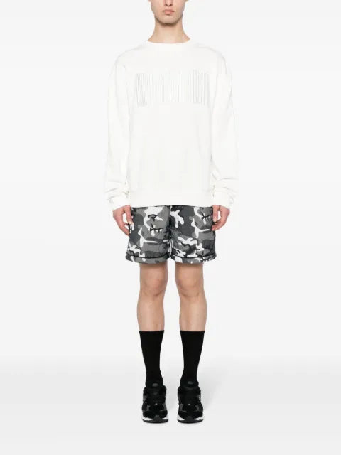Mostly Heard Rarely Seen logo-embroidered panelled sweatshirt