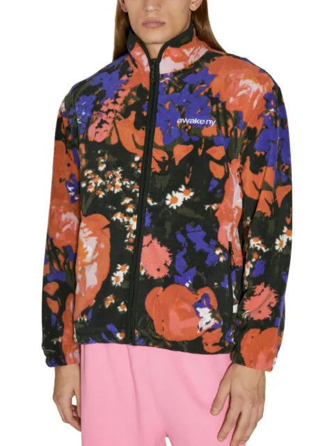 Awake NY Floral-print fleece jacket