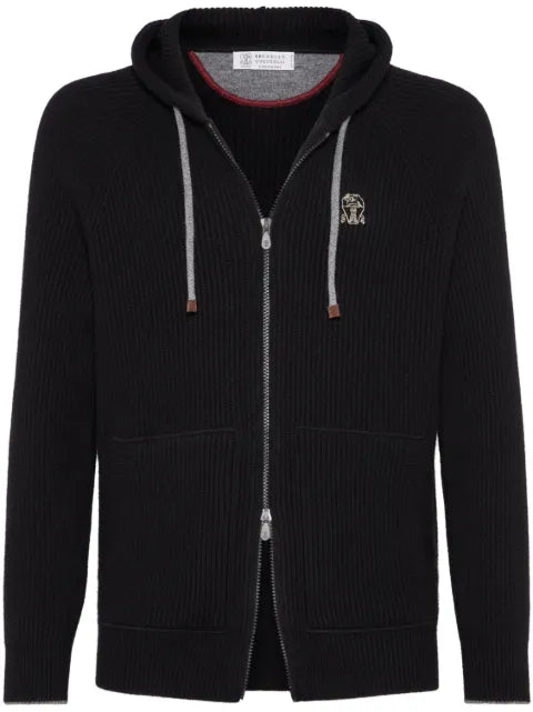 Brunello Cucinelli ribbed Hoodie in cashmere