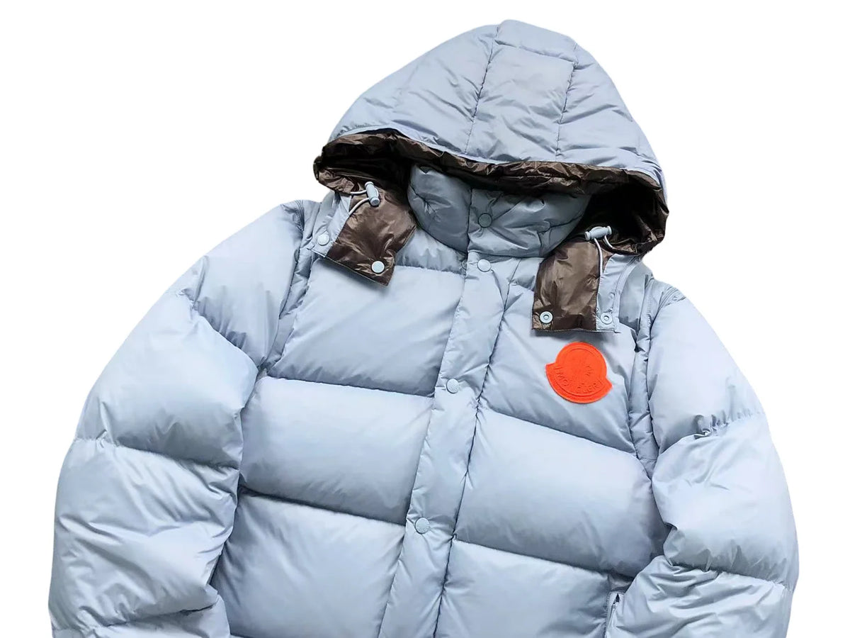 Moncler Light Blue Quilted Hooded Puffer Jacket