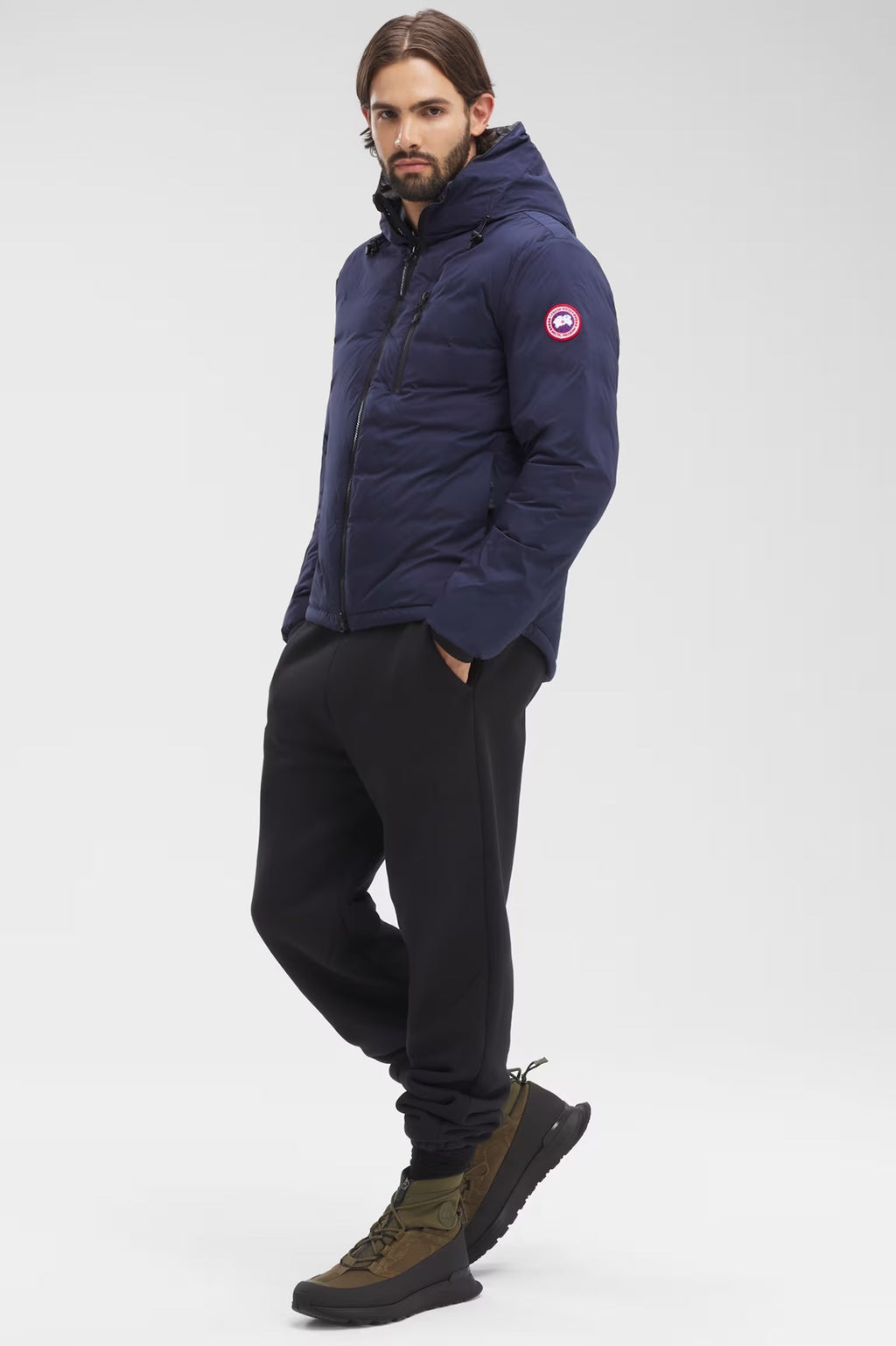 Canada Goose Navy Hooded Quilted Puffer Jacket