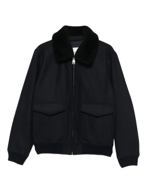 SANDRO wool jacket with shearling