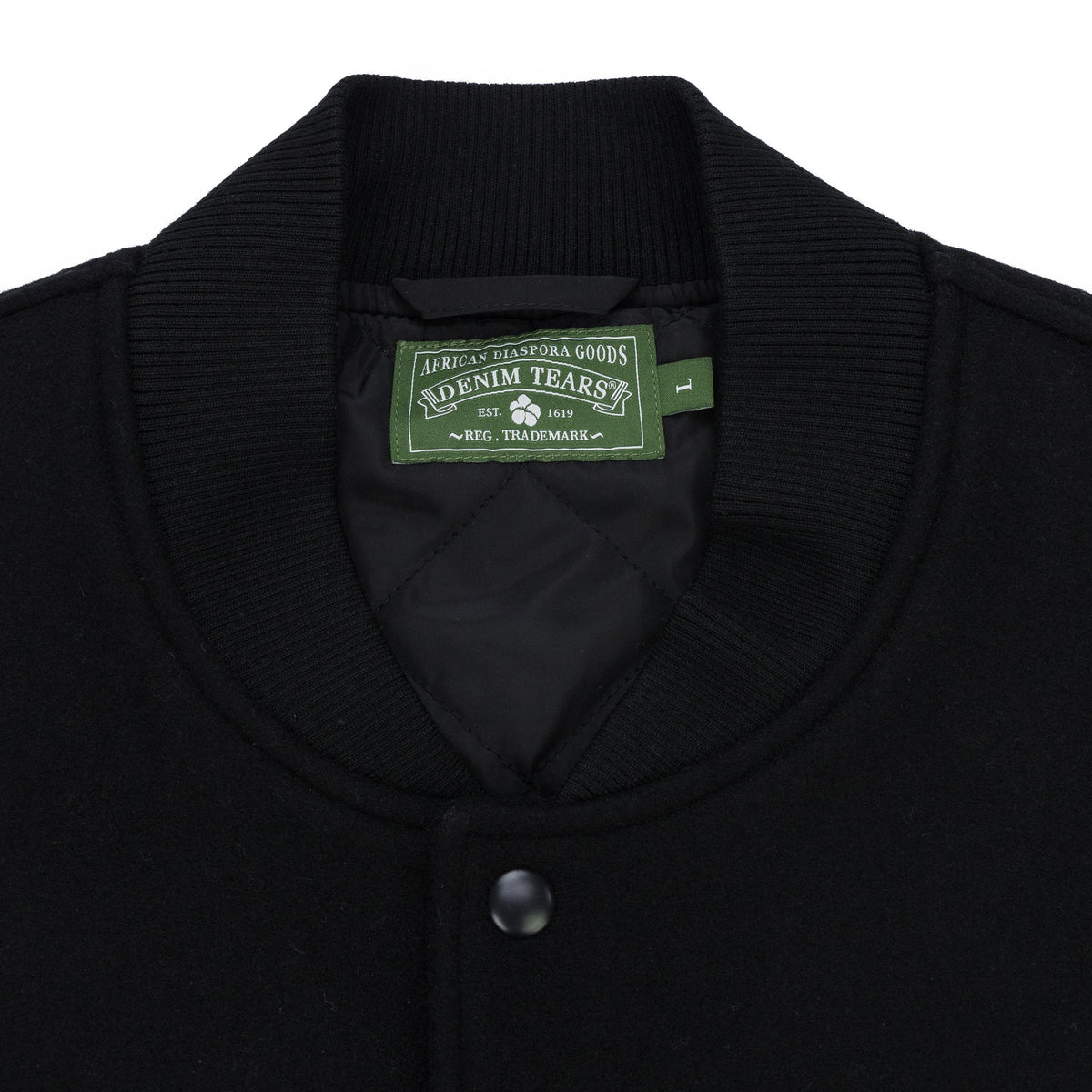 Black Peace Wreath Varsity Jacket