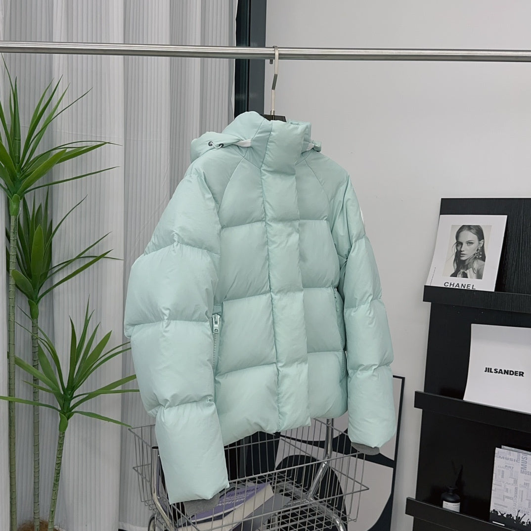Canada Goose Mint Green Hooded Quilted Puffer Jacket