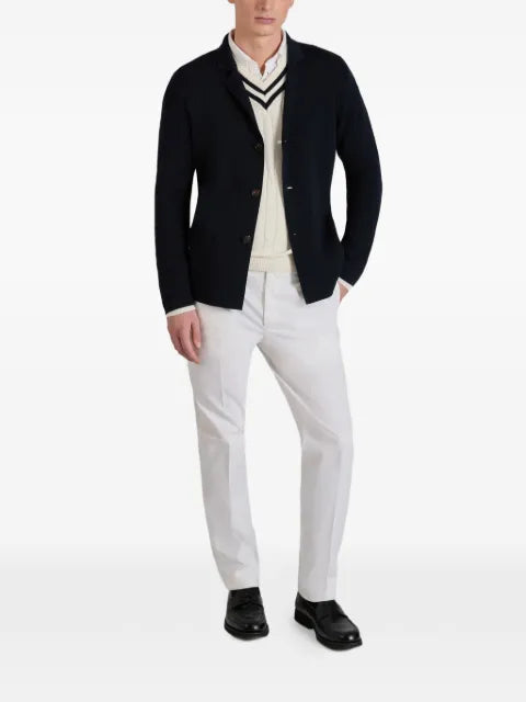 Zanone cable-knit V-neck sweater