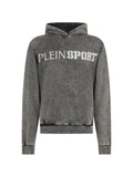 Plein Sport washed-effect crackle-print hoodie