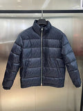 Dior Black Monogram Puffer Jacket with Stand Collar