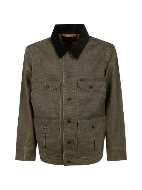 Filson grid-pattern corduroy-collar jacket