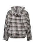 BREATH check-pattern hooded jacket