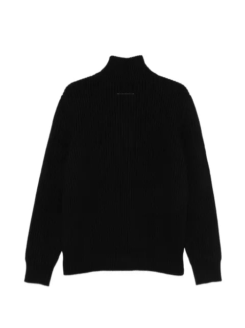 MM6 Maison Margiela ribbed-knit zip-up sweater