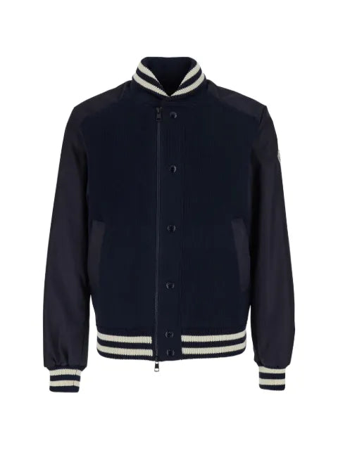 Moncler striped-trim panelled jacket