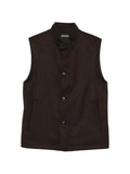 Zegna leather-trim button-up gilet